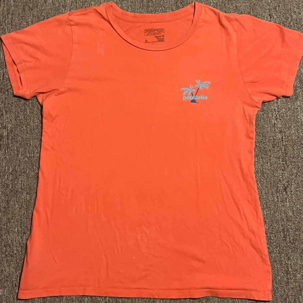 True Vintage Patagonia Pataloha Orange Medium and blue Honolulu Hawaii Beach Tee